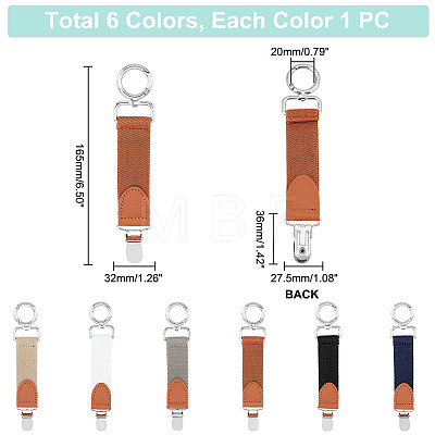 AHADEMAKER 6Pcs 6 Colors Alloy & Iron Hat Clip for Travel AJEW-GA0004-62A-1