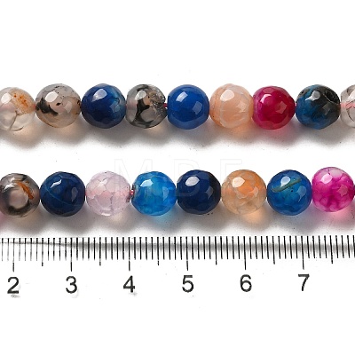 Colored Natural Multi-Color Agate Beads Strands G-R177-8mm-07-1