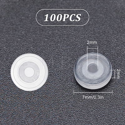 100Pcs Comfort TPE Plastic Pads for Clip on Earrings FIND-SC0003-17-1