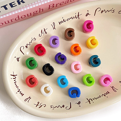 Opaque Acrylic European Beads OACR-M027-01G-1