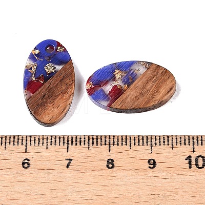 Transparent Resin and Walnut Wood Pendants RESI-T057-03F-1