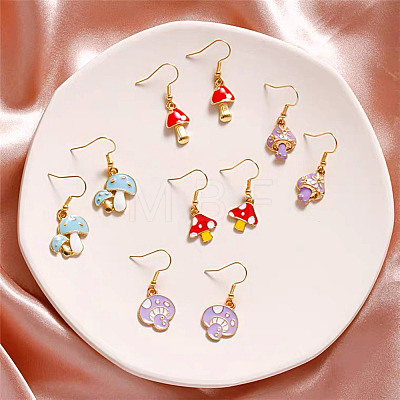 Cheriswelry 20Pcs 5 Style Light Gold Alloy Enamel Pendants ENAM-CW0001-15-1