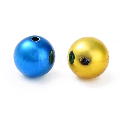 UV Plating Rainbow Iridescent Acrylic Beads OACR-F009-02-1