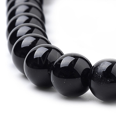 Natural Obsidian Beads Strands G-S259-33-6mm-1