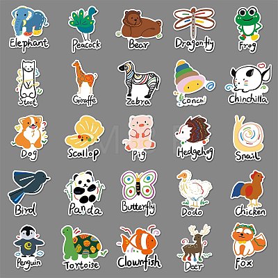 50Pcs Animal PET Stickers PW-WG97F31-01-1