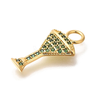 Brass Micro Pave Cubic Zirconia Pendants KK-M295-22G-01-1