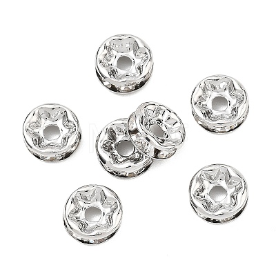 SHEGRACE Brass Micro Pave Clear Cubic Zirconia Spacer Beads XGRQ1U182-363P-1