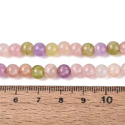 Ombre Effect Dyed Crackle Glass Beads Strands GLAA-Q106-01A-B15-1