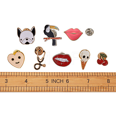 Kissitty Alloy Enamel Brooches JEWB-KS0001-01-1