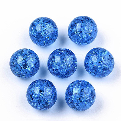 Transparent Crackle Acrylic Round Beads Strands X-CCG-R002-12mm-03-1