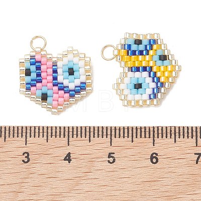 Glass Seed Beaded Pendants PALLOY-MZ01281-1
