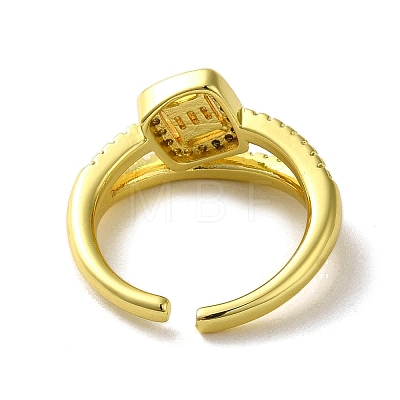 Brass with Cubic Zirconia Rings RJEW-B057-03G-03-1