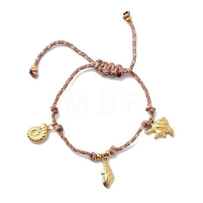 Ocean Series 304 Stainless Steel Charm Bracelets BJEW-K237-25A-G-1