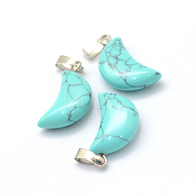 Moon Dyed Synthetic Turquoise Pendants G-Q369-10-1