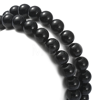 Natural Black Onyx Beaded Warp Bracelets for Women BJEW-TA00422-1