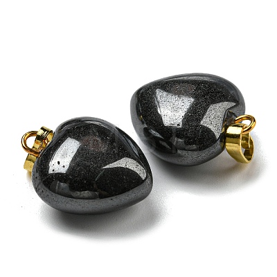 Natural Black Stone Pendants G-I311-A19-G-01-1