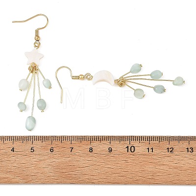 304 Stainless Steel Glass Dangle & Drop Earrings EJEW-JE07525-1