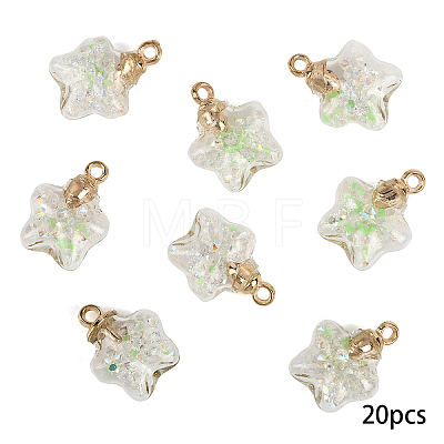 20Pcs Luminous Glass Pendants FIND-YW0009-11C-1