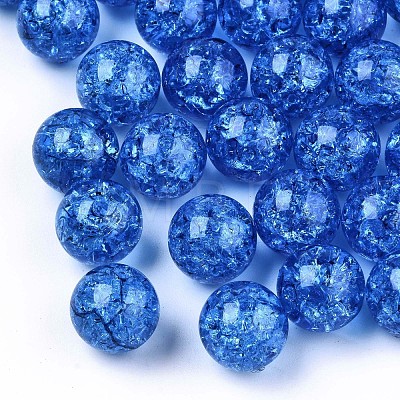 Transparent Crackle Acrylic Round Beads Strands X-CCG-R002-12mm-03-1