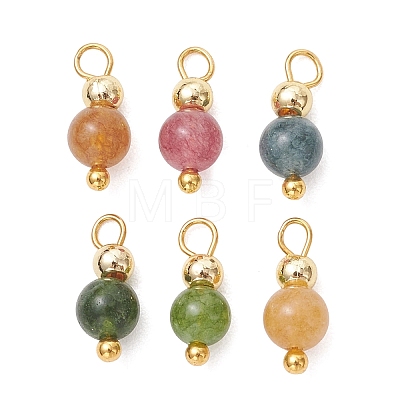 Dyed Natural Green Jade Imitation Tourmaline Charms PALLOY-JF05596-1