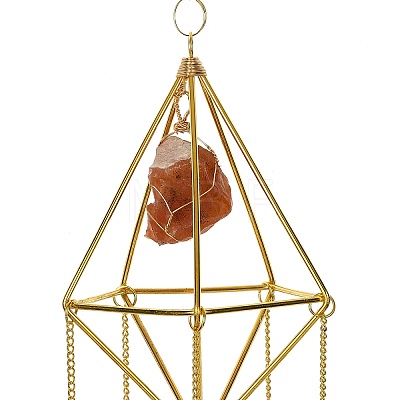 Golden Iron Wind Chime HJEW-K045-01G-03-1