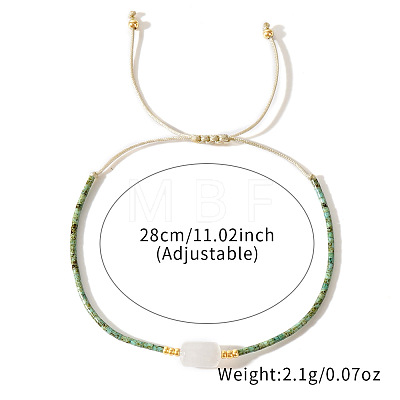 Natural White Jade Bead Braided Bead Bracelets SR7780-1