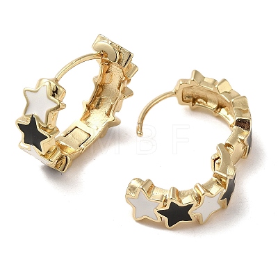 Star Real 18K Gold Plated Brass Hoop Earrings EJEW-L268-013G-01-1