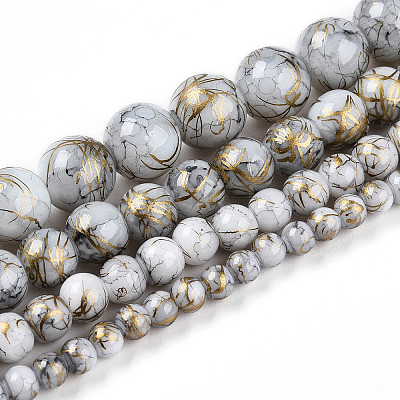 Baking Paint Glass Beads X1-DGLA-N003-8mm-B01-1