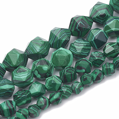 Synthetic Malachite Beads Strands G-S332-6mm-002-1