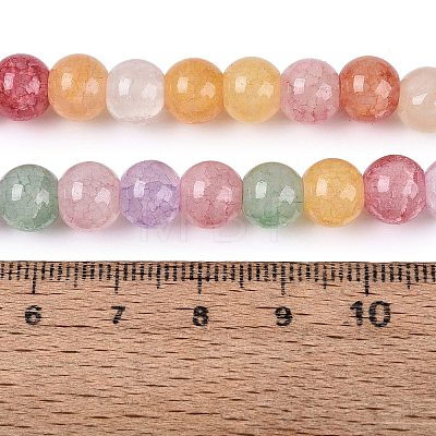 Baking Paint Crackle Glass Beads Strands GLAA-Q106-03A-11-1