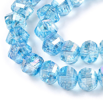 Transparent Electroplate Glass Beads Strands EGLA-N006-078B-1