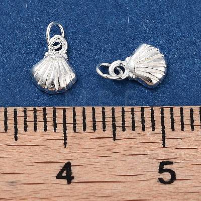 925 Sterling Silver Shell Charms with Jump Rings STER-K181-07S-1