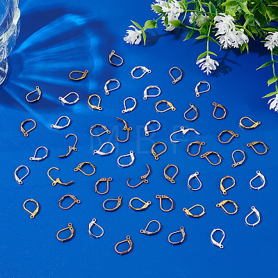 60Pcs 6 Colors Brass Leverback Earring Findings KK-LP0001-24-1