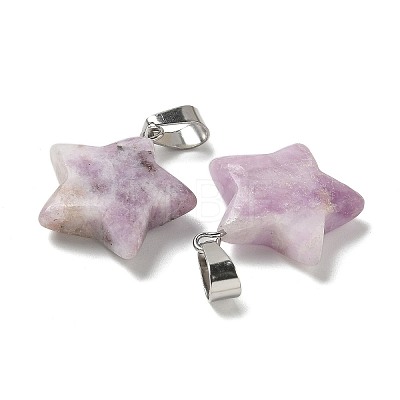 Natural Lepidolite Pendants G-B127-12P-07-1