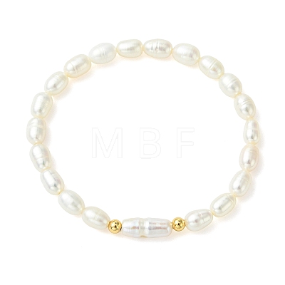 Natural Baroque Keshi & Cultured Freshwater Pearl Beaded Stretch Bracelets for Women BJEW-JB13993-1