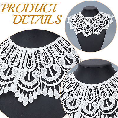 6Pcs 6 Styles Polyester Embroidery Lace Collar AJEW-CY0002-84-1