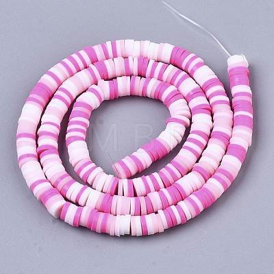 Handmade Polymer Clay Bead Strands CLAY-S094-4mm-A06-1
