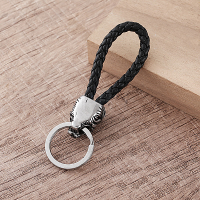 Braided PU Leather Keychains RE1354-1