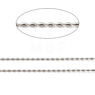 Rhodium Plated 925 Sterling Silver Oval Ball Chains STER-F052-07P-1
