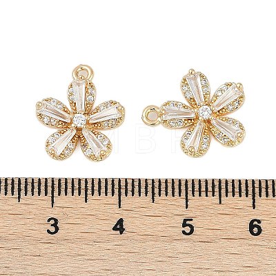 Rack Plating Brass Micro Pave Cubic Zirconia Pendants KK-C082-01G-1