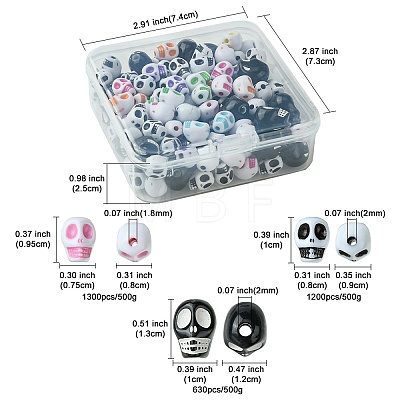 130Pcs 3 Styles Craft Style Acrylic Beads OACR-FS0001-69-1