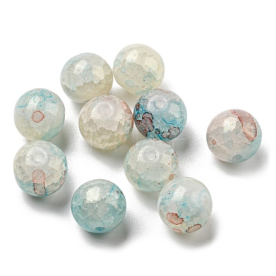 Transparent Crackle Glass Beads GLAA-D012-02C-1