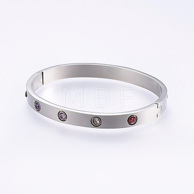 304 Stainless Steel Bangles BJEW-P223-19-02-1