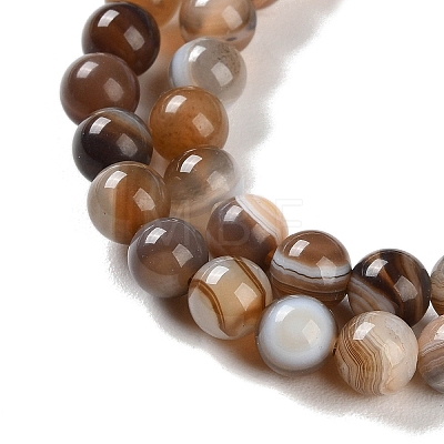 Natural Striped Agate/Banded Agate Beads Strands G-Z060-A01-A14-1