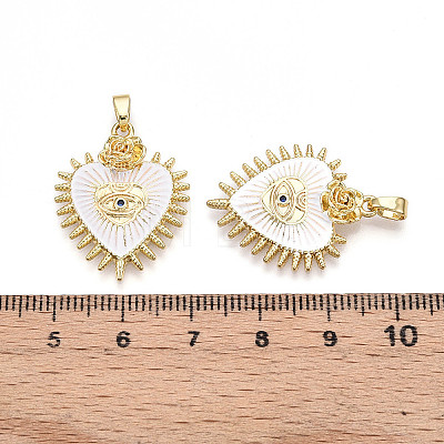 Brass Micro Pave Cubic Zirconia Pendants KK-N257-01A-G-1