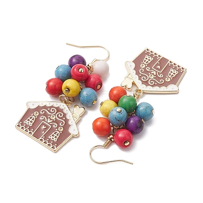 Alloy Enamel Dangle Earrings EJEW-TA00435-1