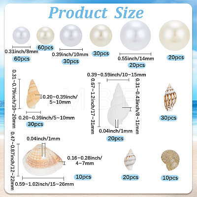 220Pcs 6 Styles Plastic Imitation Pearl Beads KY-SP0001-78-1