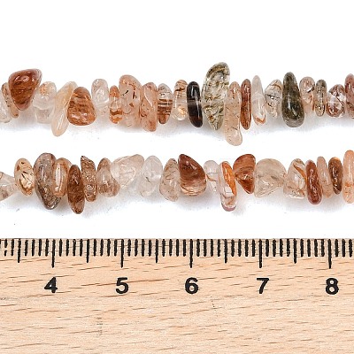 Natural Black Gold Rutilated Quartz Beads Strands G-G905-20A-1