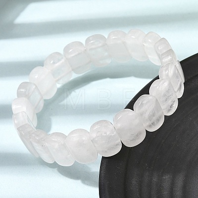 Natural Quartz Crystal Beaded Stretch Bracelets for Women Men BJEW-D461-02H-1