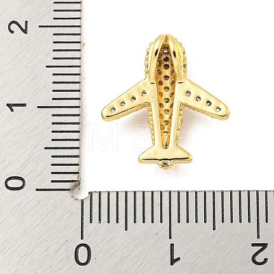 Rack Plating Brass Micro Pave Clear Cubic Zirconia Pendants KK-B093-27G-1